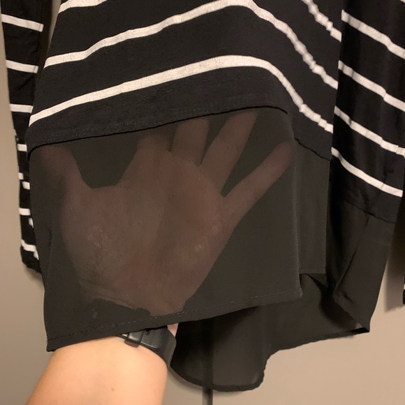 ✨Fifth Sun Black Stripe Top W/Sheer Bottom. Great condition - Picture 3 of 5
